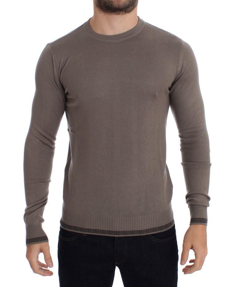 Beige Crewneck Wool Blend Sweater