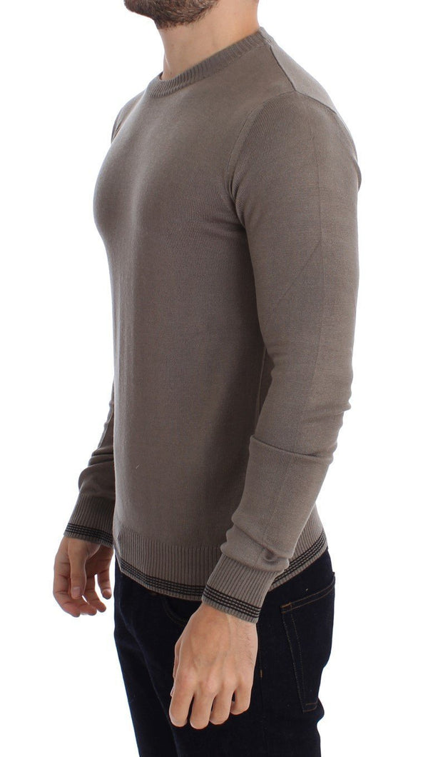 Beige Crewneck Wool Blend Sweater