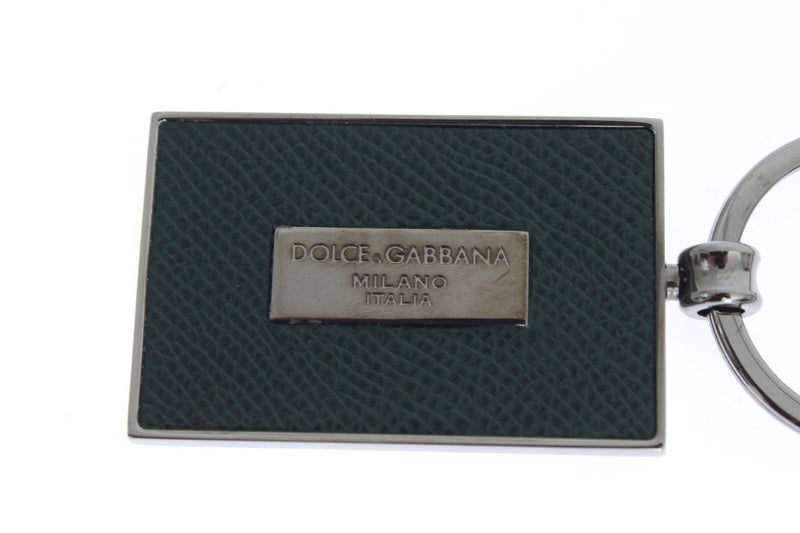 Green Leather Silver Brass