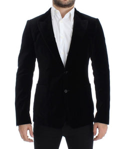 Black velvet slim fit blazer