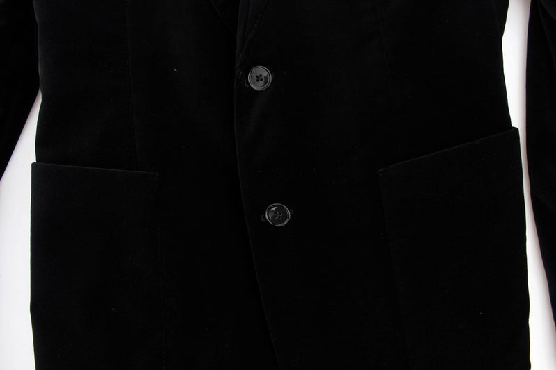 Black velvet slim fit blazer