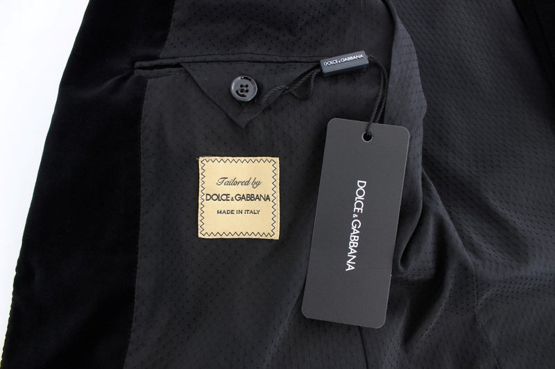 Black velvet slim fit blazer