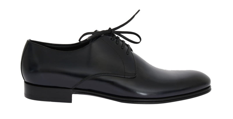Blue Navy Leather Oxford Derby Formal Shoes