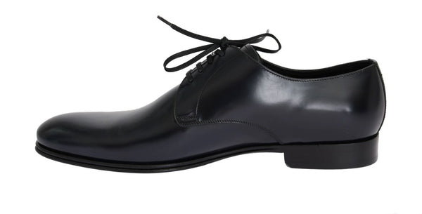 Blue Navy Leather Oxford Derby Formal Shoes