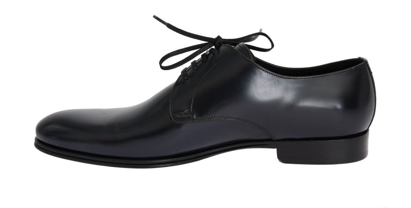 Blue Navy Leather Oxford Derby Formal Shoes