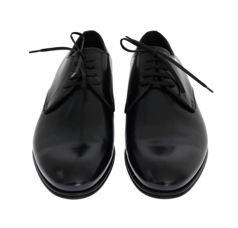 Blue Navy Leather Oxford Derby Formal Shoes