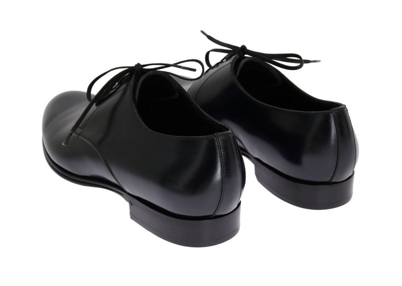Blue Navy Leather Oxford Derby Formal Shoes