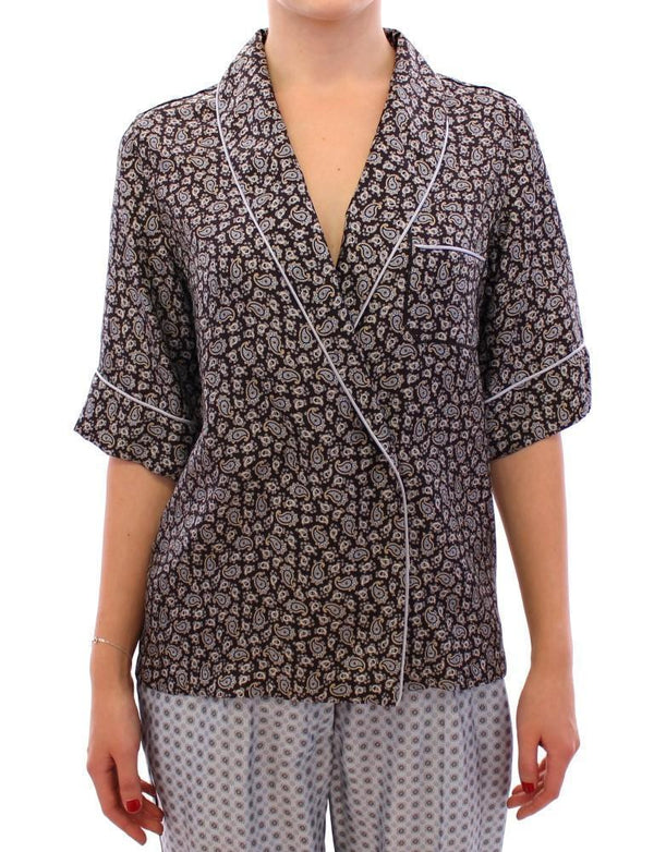 Multicolor PAJAMA silk blouse top