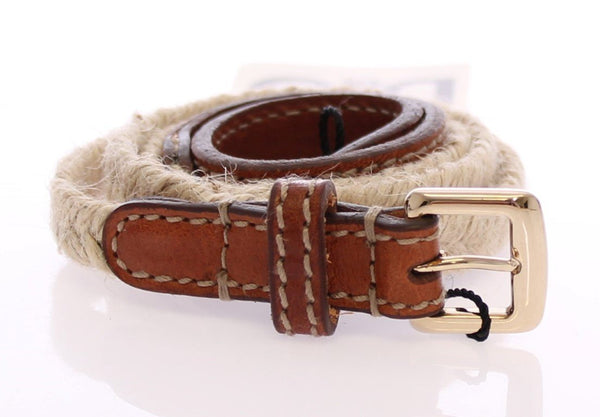 Brown Leather Logo Belt