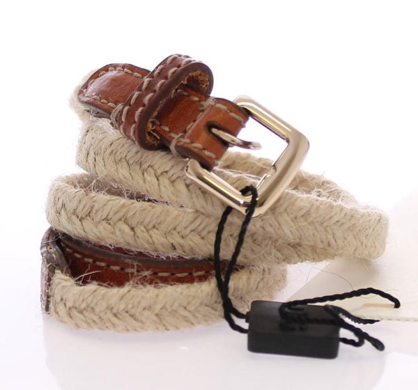 Brown Leather Logo Belt