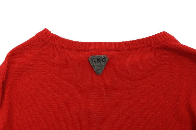 Red crewneck wool sweater
