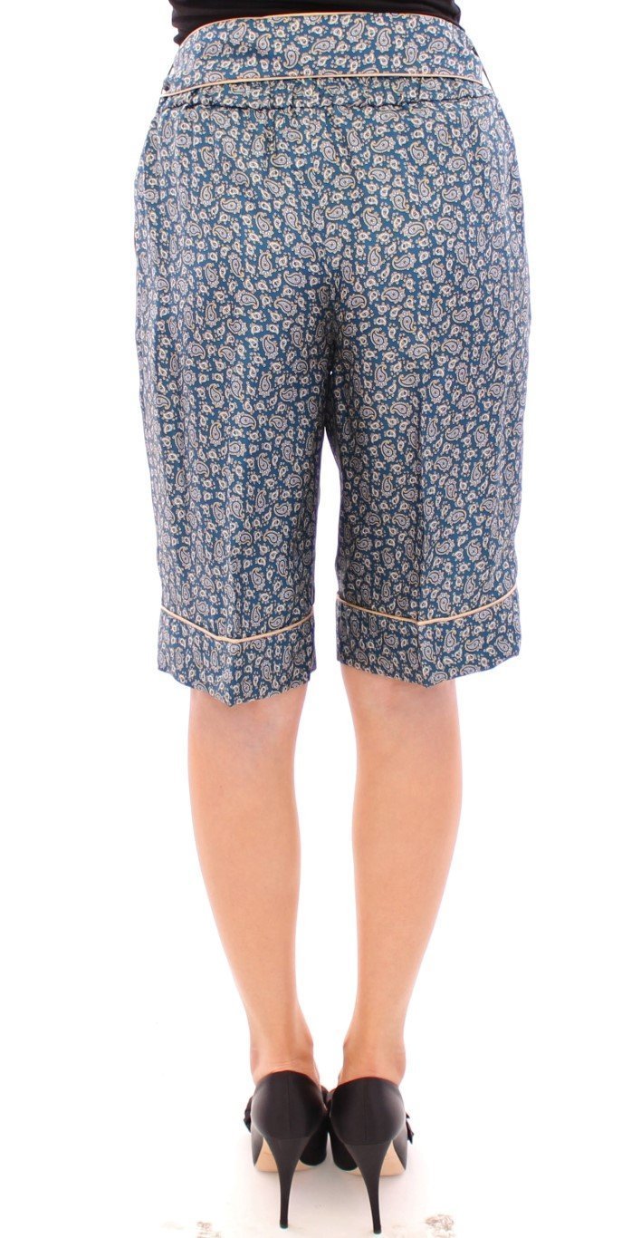 Blue PAJAMA silk shorts