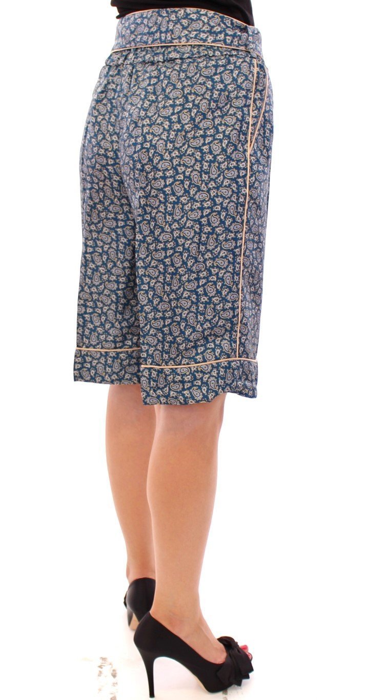 Blue PAJAMA silk shorts
