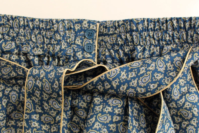 Blue PAJAMA silk shorts