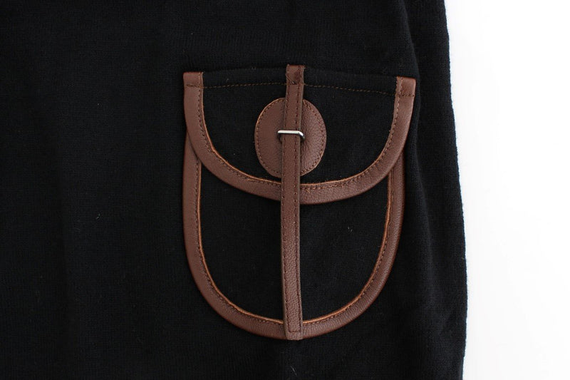 Black knitted wool dress