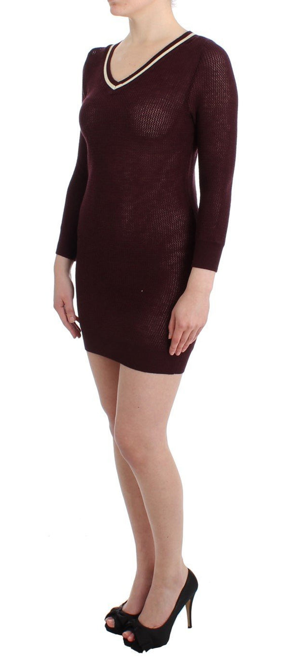 Purple knitted wool dress