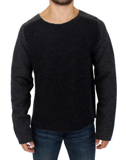 Gray wool crewneck sweater