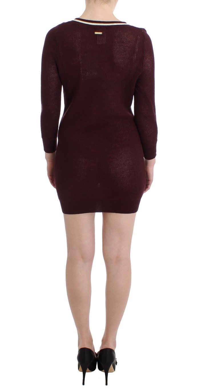 Purple knitted wool dress