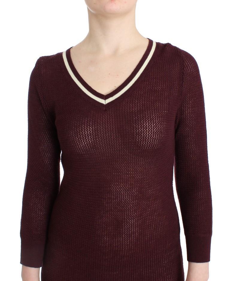 Purple knitted wool dress