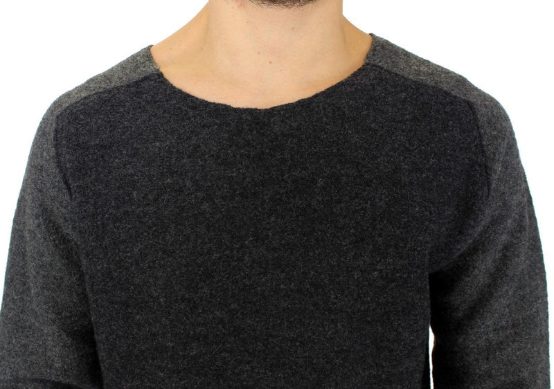 Gray wool crewneck sweater