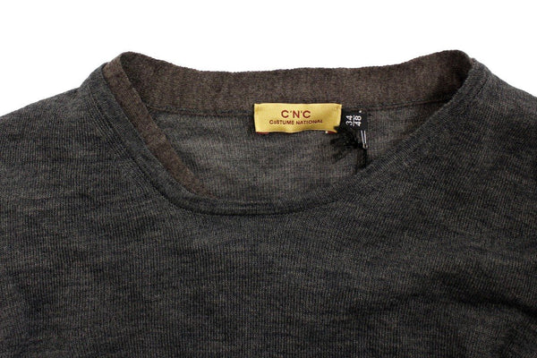 Gray wool crewneck sweater