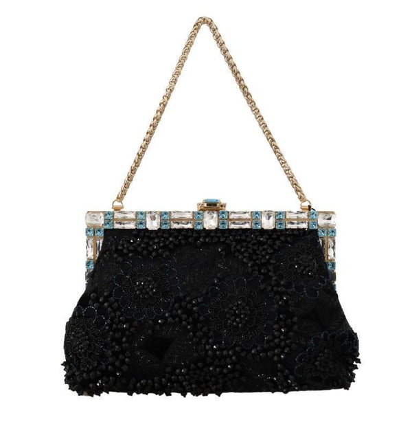 Black Crystal VANDA Sequined Clutch Bag