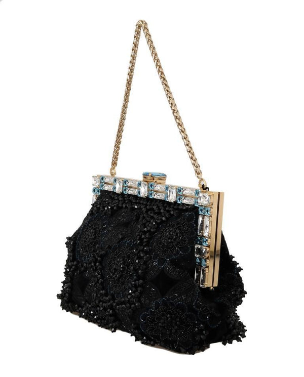 Black Crystal VANDA Sequined Clutch Bag