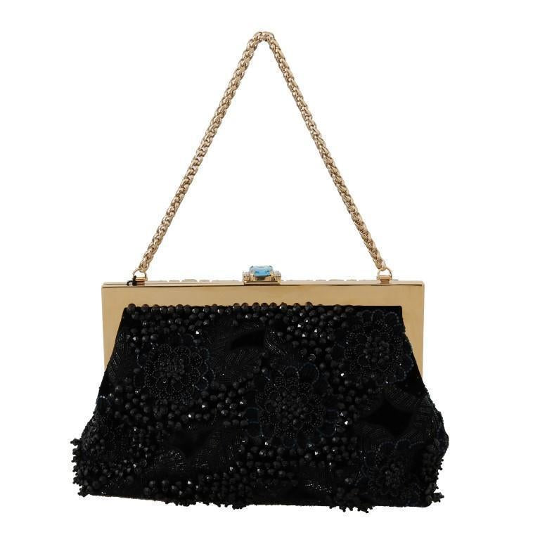 Black Crystal VANDA Sequined Clutch Bag
