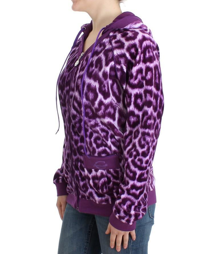 Purple leopard zipup hoodie