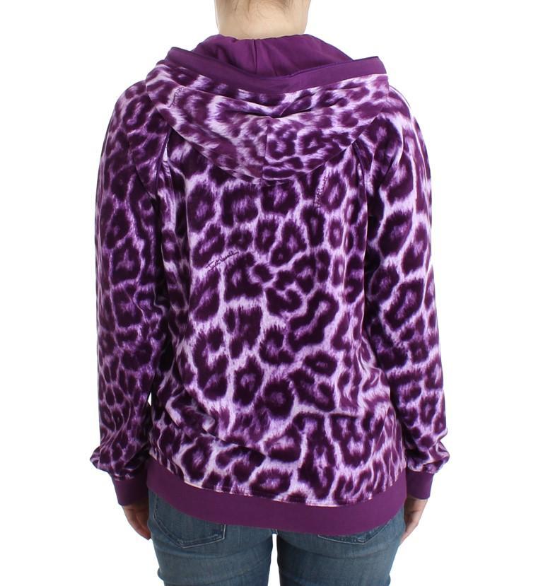 Purple leopard zipup hoodie