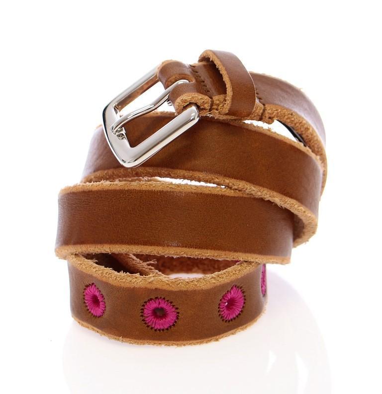 Brown Leather Logo Belt