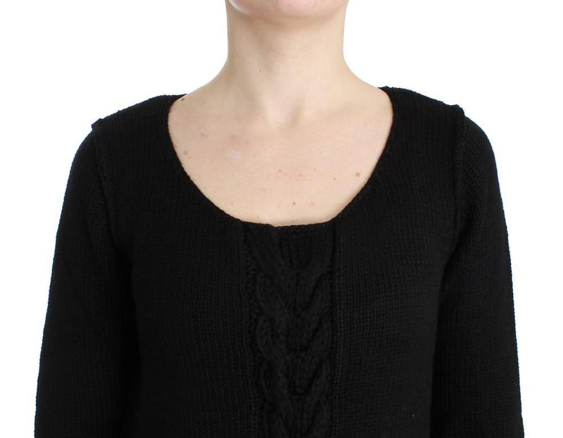 Black knitted wool sweater