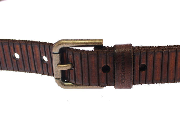 Brown Leather Logo Belt