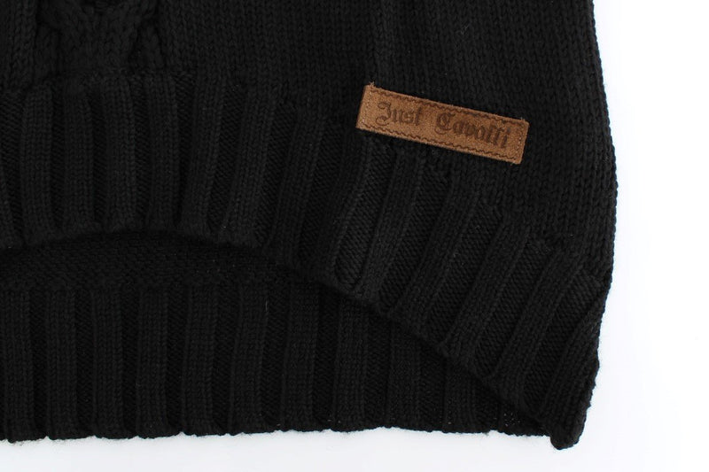 Black knitted wool sweater