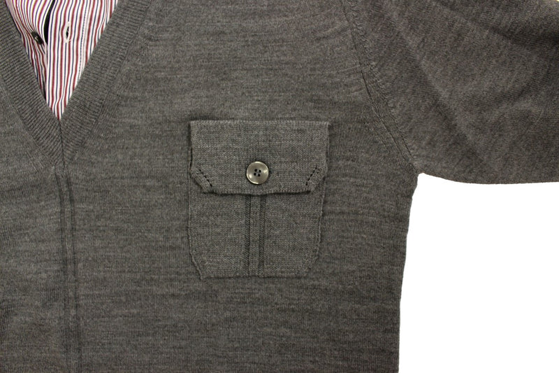 Gray v-neck pullover sweater