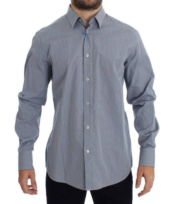 Blue White Striped Cotton Shirt