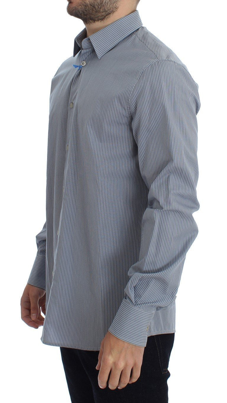 Blue White Striped Cotton Shirt