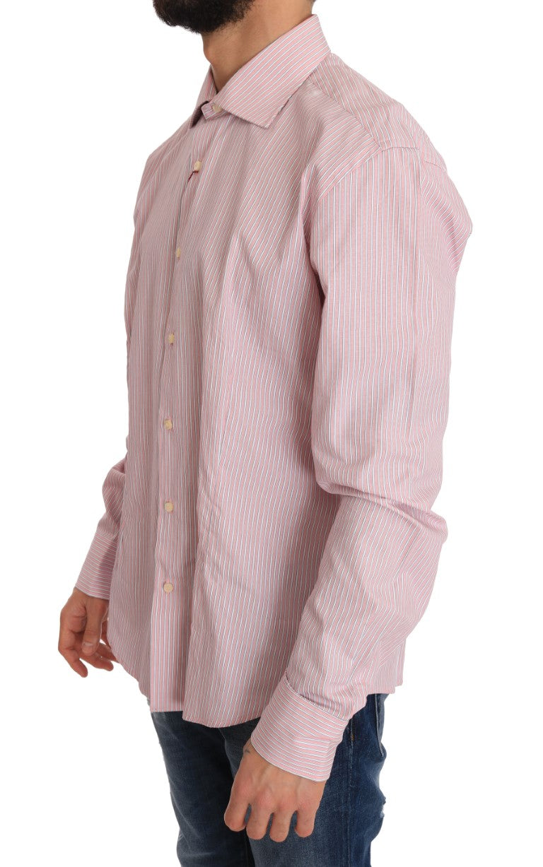 Pink Striped 100% Cotton Formal Shirt