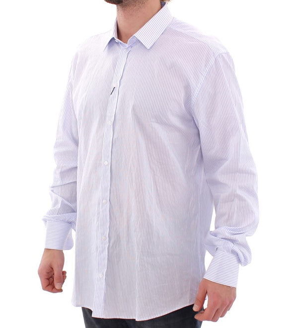 White Blue MARTINI Slim Fit Dress Shirt