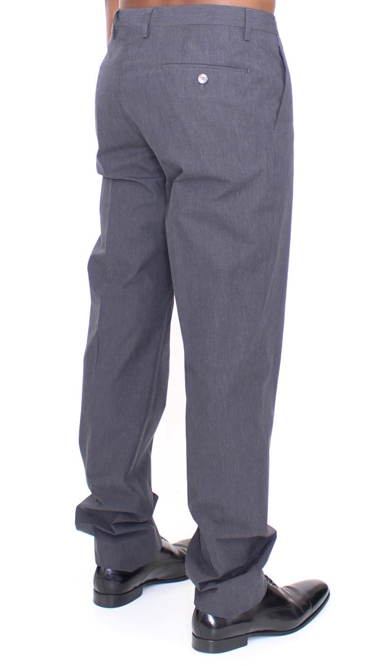 Gray Cotton Slimfit Pants Chinos