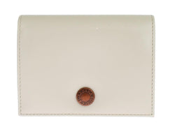White Leather Bifold Card Wallet