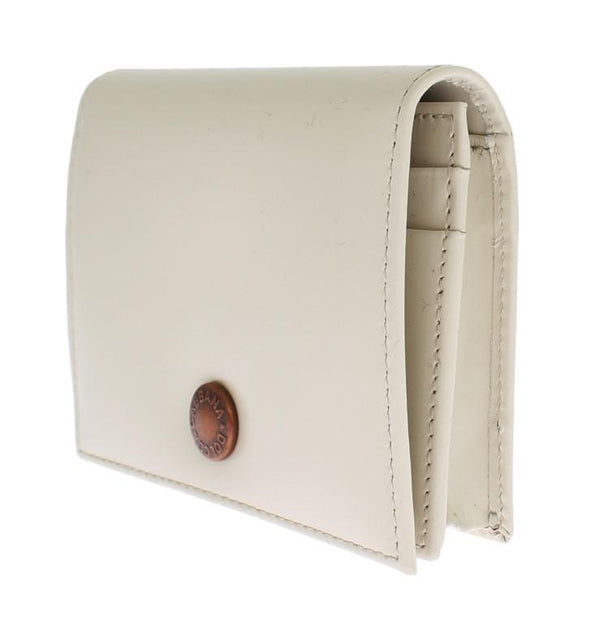 White Leather Bifold Card Wallet