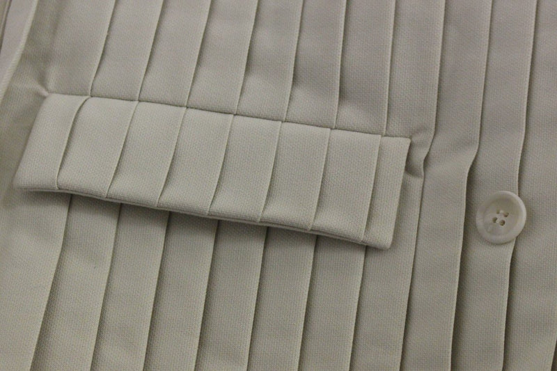 Beige Cotton Pleated Silk Coat