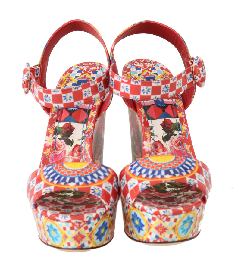 Carretto Roses Wedges Sandals Platform