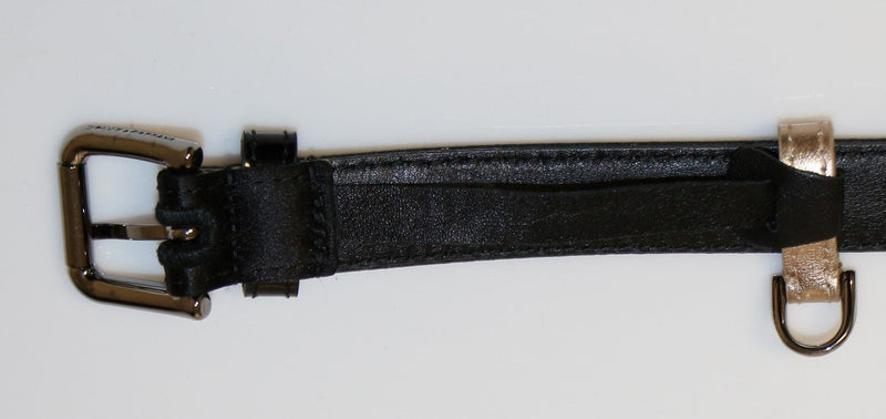 Black Silk Sequined Logo Belt