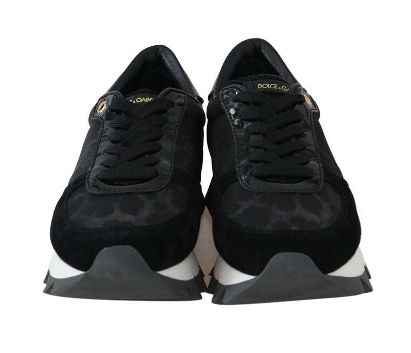 Leather Black Leopard Sneakers