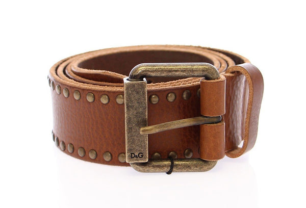 Brown Leather Logo Belt