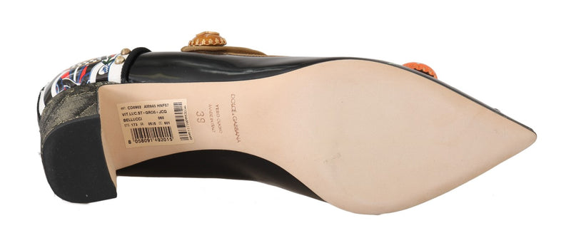 Black Leather Bellucci Mary Jane Shoes