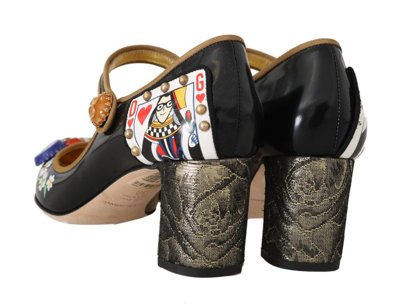 Black Leather Bellucci Mary Jane Shoes