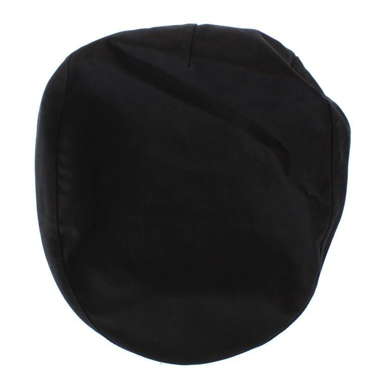 Black Cotton Newsboy Hat